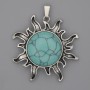 Colgante Sol Turquesa 39 mm+-, longitud 46 mm+-