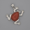 Colgante «Rana» de jaspe rojo 29×28 mm, longitud 37 mm+