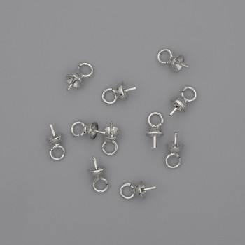 Aguja con capuchón plateada, diámetro d mm, longitud 4×7,5 mm ±, metal plateado, 1 unidad