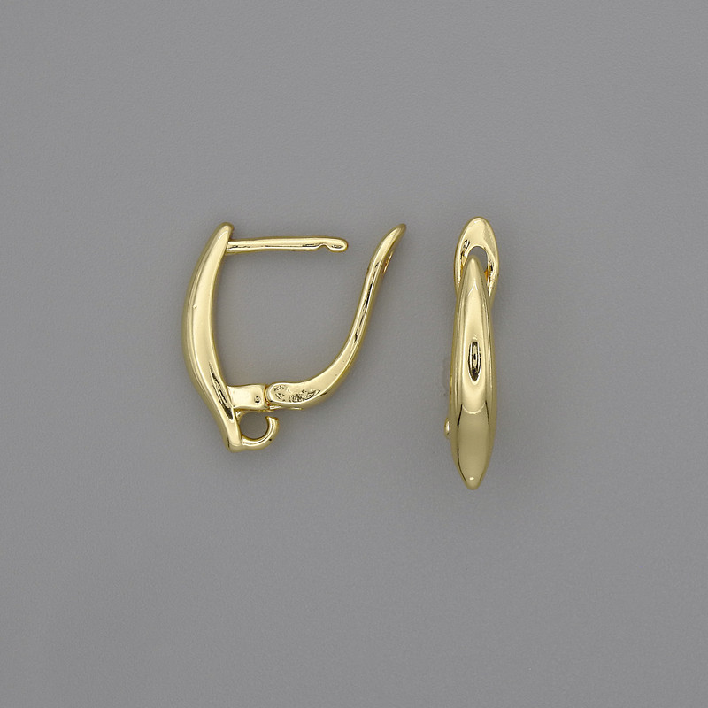 Ganchos para pendientes de metal dorado 16×3 mm - par