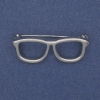 Broche 'Gafas' de metal plateado 40×16 mm+