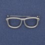 Broche 'Gafas' de metal plateado 40×16 mm+