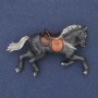 Broche Caballo gris esmaltado con strass