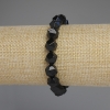 Pulsera negra de ónix facetado, diámetro 10×8 mm, longitud 18 cm ±, elástica