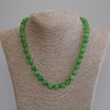 Collar verde de ojo de gato con cuentas lisas de 9,5 mm de diámetro, longitud 50 cm ±, con cierre