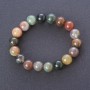 Pulsera de ágata musgosa multicolor, bolas lisas, diámetro 8,5 mm (elástico)