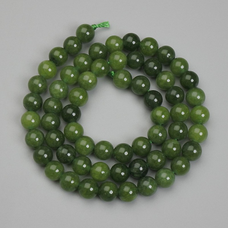 Cuentas de jadeíta, bola de 6 mm, en hilo