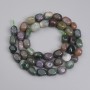 Cuentas de jaspe multicolor pulidas 7–11×5–7 mm, largo 40 cm aprox. en hilo