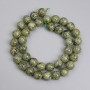 Cuentas de serpentina, bolas lisas de 10 mm, longitud 38 cm en hilo