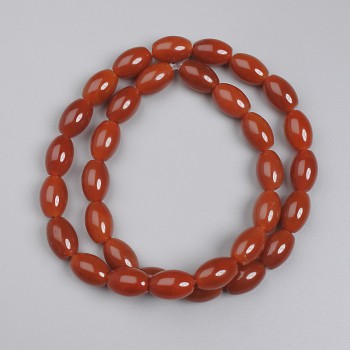 Cuentas de cornalina en forma de barril, diámetro 12×8 mm, en hilo, longitud 39 cm+