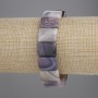 Pulsera de ágata de Botsuana, eslabón rectangular, diámetro 16×12 mm, longitud 18 cm, elástica