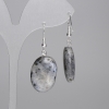 Pendientes de labradorita ovalados 25×18 mm, longitud aproximada 45 mm