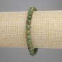 Pulsera de jadeíta, bolas lisas, diámetro 6 mm+-, longitud 18 cm+-, elástica