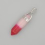 Colgante de cuarzo rosado teñido hexagonal de 4 cm+