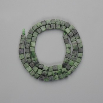 Cuentas de zoisita en cubo, 4×4 mm, longitud 39 cm, en hilo