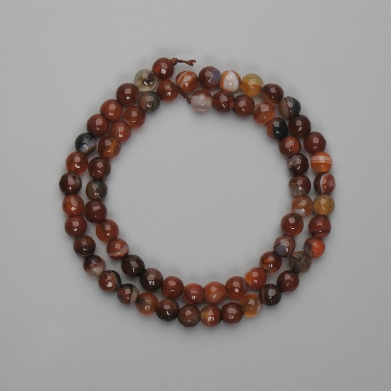 Cuentas facetadas de ágata, bolas de 6 mm, longitud 36 cm, en hilo