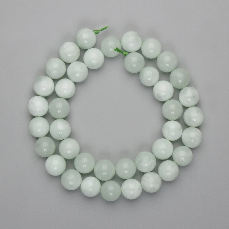Cuentas de ángelita, bolas lisas de 10 mm, longitud 39 cm, en hilo