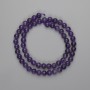 Cuentas de amatista, bolas lisas de 6 mm ±, longitud 38 cm