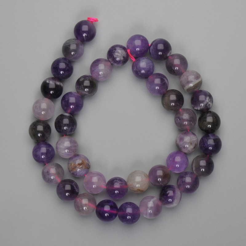 Cuentas de amatista, bolas lisas de 10 mm, longitud 39 cm