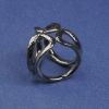 Broche-clip para pañuelos y fulares, color plata oscura, diámetro 20 mm+