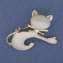 Broche-colgante Gato blanco con ojo de gato 40×31 mm+