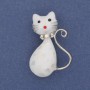 Broche Gata Halita metal plateado 38×25 mm+