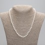Collar de perlas naturales de río 6,5×6 mm, longitud 45 cm ± 5 cm, cadena extensible