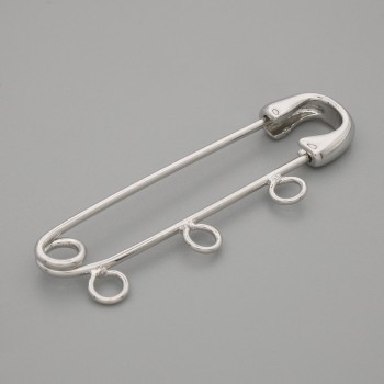 Base para broche con alfiler 41×12 mm plateada