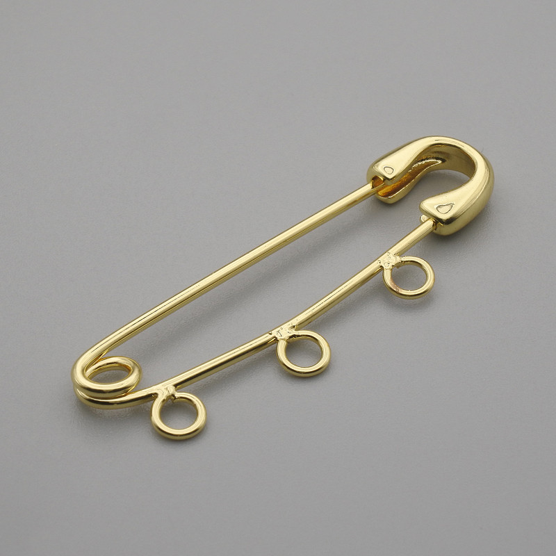 Base para broche con alfiler 41×12 mm, metal dorado