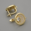 Par de ganchos para pendientes de metal dorado con cristales de strass 15x13 mm