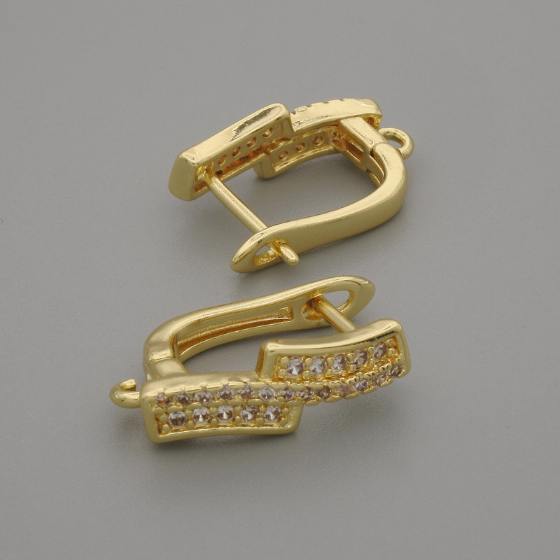 Ganchos para pendientes de metal dorado 16×3,5 mm, par
