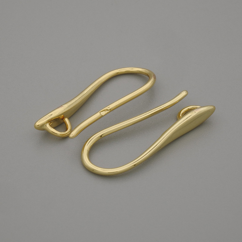 Ganchos para pendientes en metal dorado 19×2,5 mm - par