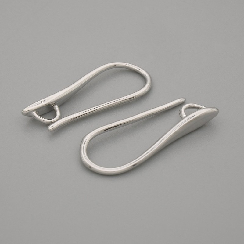 Ganchos para pendientes de metal plateado blanco 20×2 mm+ - par