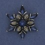 Broche-colgante Acento, metal plateado con strass, 34 mm+