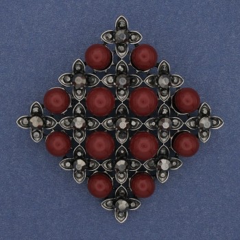 Broche-colgante Rombo Turmalina plateado 56 mm+