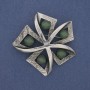 Broche Acento Nefrita, metal plateado, 60 mm+