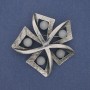 Broche Acento con ojo de gato gris, metal plateado, 60 mm+