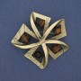 Broche Énfasis con ojo de tigre dorado 60 mm+