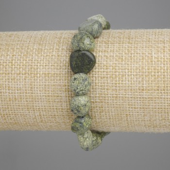 Pulsera de serpentina pulida en tambor, diámetro 10-12×10-11 mm, 5 mm ±, longitud 18 cm ±, elástica