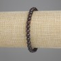 Pulsera de granate con cuentas lisas de 5 mm, longitud 18 cm, elástica