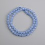 Cuentas de aguamarina, bolas lisas, diámetro 6 mm ±, longitud 37 cm ±