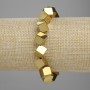Pulsera de hematita dorada cubos 8×8 mm