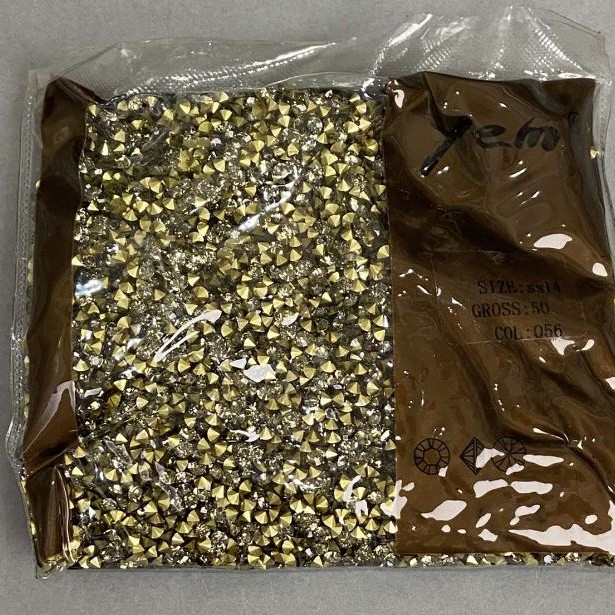 Piedras de strass grises, diámetro 4 mm ±, empaque 75 g (±)