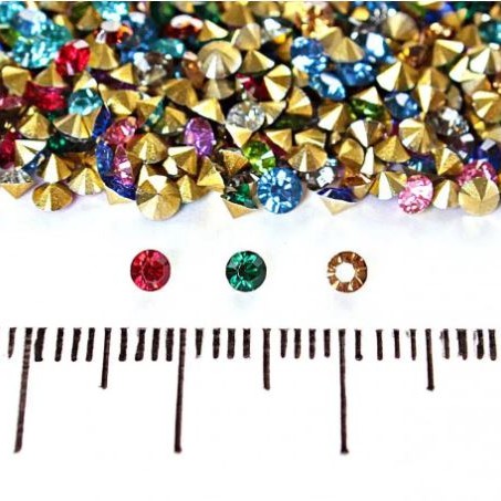Piedras Strass multicolor, diámetro 2,5 mm, pack de 7 g (±)