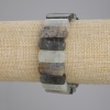 Pulsera elástica de cuarzo rutilado con hilos dorados de rutilo, eslabón ovalado, diámetro 22×10 mm, longitud 18 cm ±