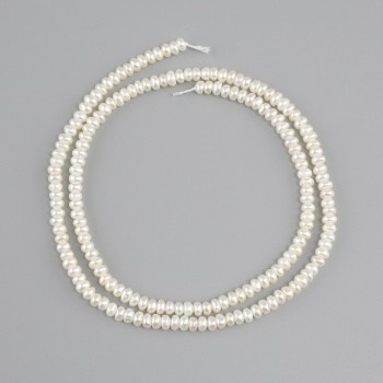 Cuentas de perlas de agua dulce, diámetro 3–3,5 × 2 mm, longitud 36 cm aprox., en hilo