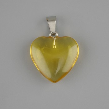 Colgante Corazón de cuarzo teñido 20×20 mm +-, longitud 30 mm+-