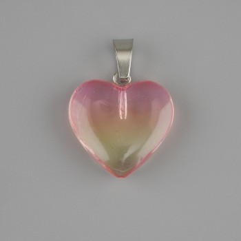 Colgante Corazón de cuarzo teñido 20×20 mm+-, longitud 30 mm+-
