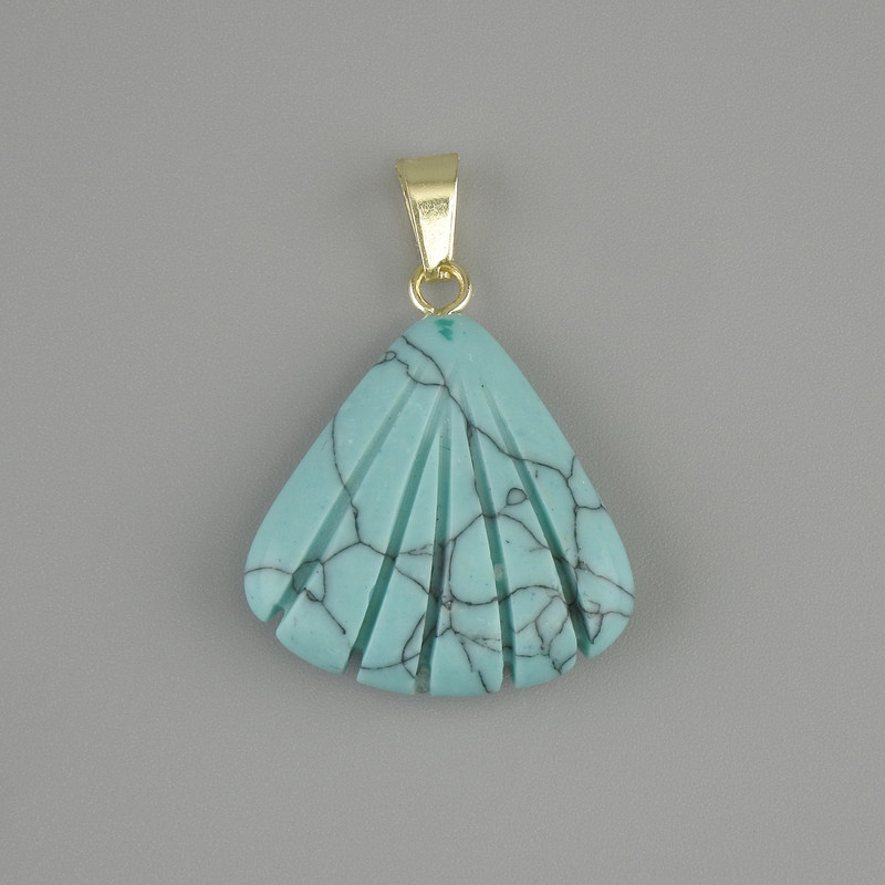 Colgante Concha Turquesa 20x20x mm ±, longitud 28 mm ±