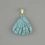 Colgante Concha Turquesa 20x20x mm ±, longitud 28 mm ±